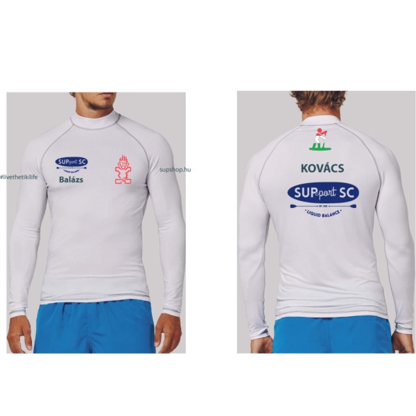 SUPport Sport Club grafikával  névre szóló UV-védős technikai  hosszú ujjú póló